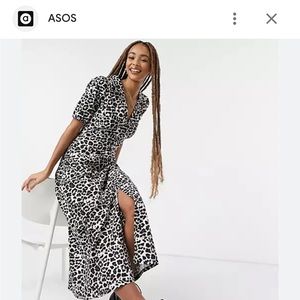 ASOS DESIGN ultimate midi tea dress in leopard print